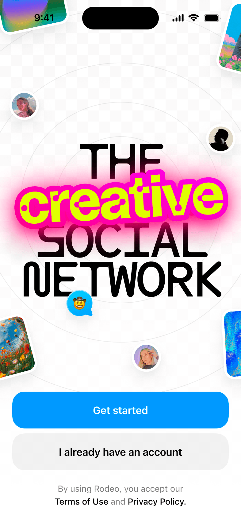 Rodeo — Landing screen iterations